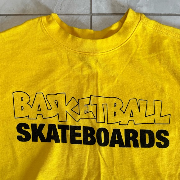 Basketball Skateboards Long Sleeve T-shirt - Yellow / Black, Medium - Picture 3 of 6